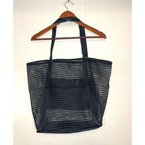 KALIDI Black Mesh Tote Reusable Shopping Bag beach bag